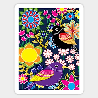 Birds and Flower Pattern Sticker